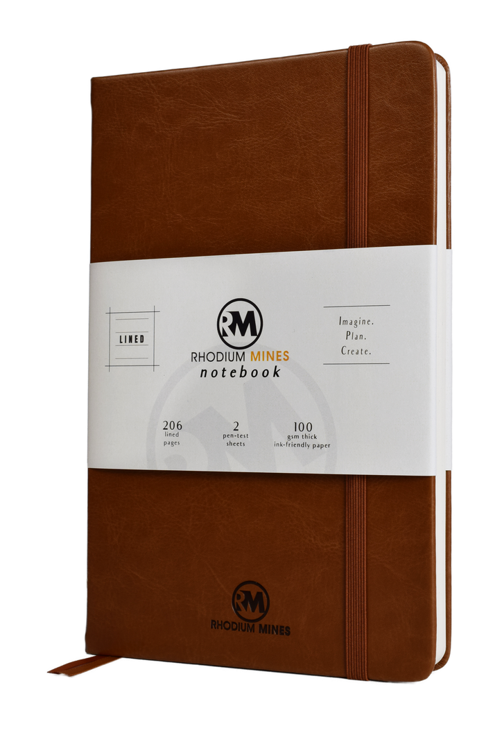 Rhodium Mines® Lined Notebook (Brown)