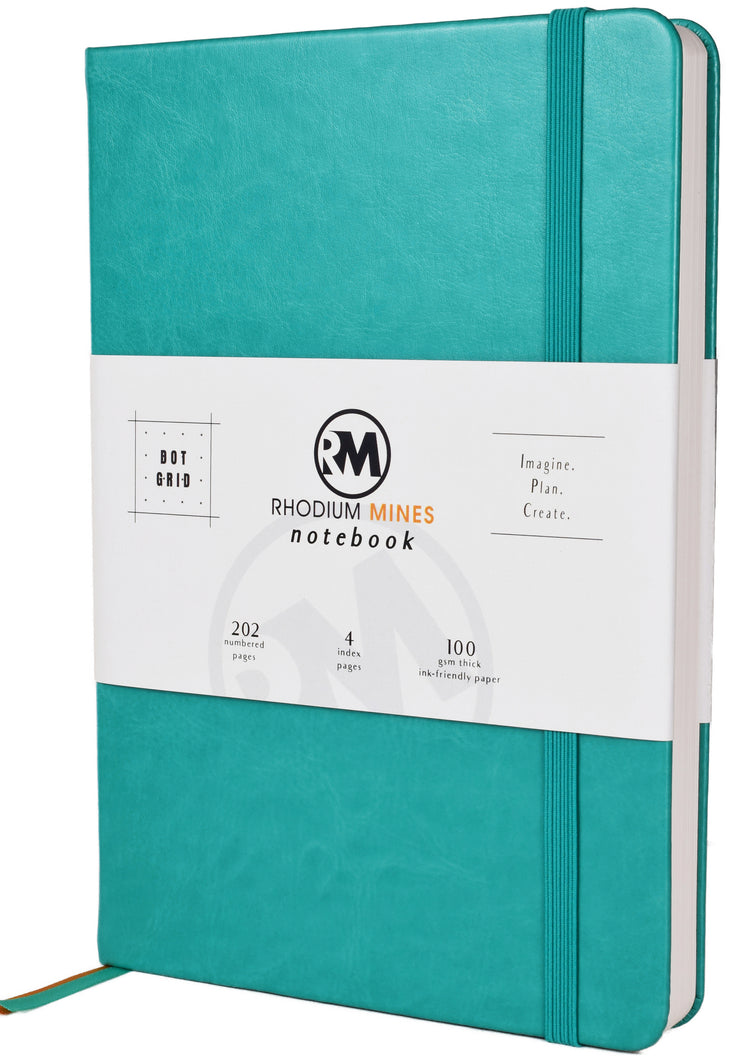 Rhodium Mines® Dot Grid Numbered Notebook (Turquoise)